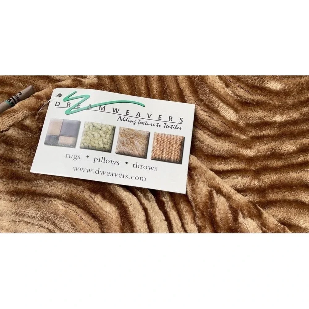 Lot of 7 Dreamweaver Wave Pattern Pillow Cases Camel Textured 18x18 Covers NWT